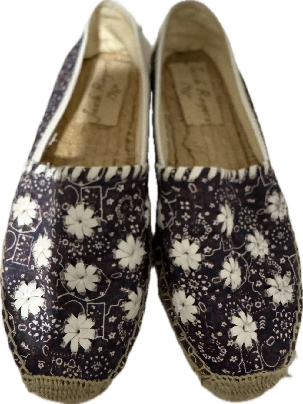 Jack Rogers Navy Canvas Floral Espadrilles